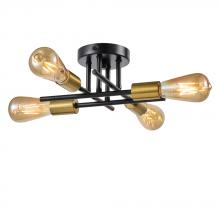 Avista Lighting Inc A6604BKSG - Avista Essex Celling Light 4-Light Black & Soft Gold (Plated)