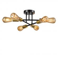 Avista Lighting Inc A6606BKSG - Avista Essex Celling Light 6-Light Black & Soft Gold (Plated)