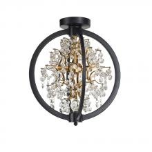 Avista Lighting Inc A7244BKGD - Avista Belair Semi -Flush 14" Black & Gold