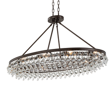 Crystorama 279-VZ - Calypso 8 Light Crystal Teardrop Vibrant Bronze Oval Chandelier