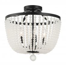 Crystorama 604-MK-FR_CEILING - Rylee 4 Light Matte Black Frosted Beads Semi Flush Mount