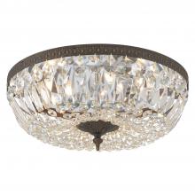 Crystorama 716-EB-CL-MWP - Crystorama 3 Light Clear Hand Cut English Bronze Flush Mount