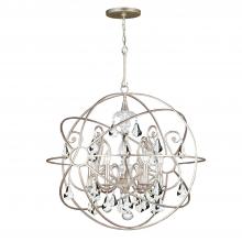 Crystorama 9026-OS-CL-S - Solaris 5 Light Swarovski Strass Crystal Olde Silver Sphere Chandelier