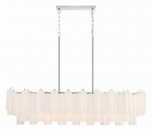 Crystorama ADD-317-CH-WH - Addis 14 Light Polished Chrome Linear Chandelier