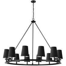 Dainolite CLB-5212C-MB-797 - 12 Light Incandescent Chandelier, Matte Black with Black Shades