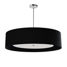 Dainolite HEL-344P-PC-BW - 4 Light Polished Chrome Helena Pendant w/ Black Shade and White Fabric Diffuser