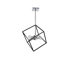 Dainolite KAP-144P-PC-MB - 4LT Pendant, Polished Chrome & Matte Black Finish