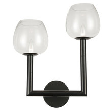 Dainolite NOR-R-112W-MB-CLR - 2 Light Incandescent Wall Sconce, Matte Black w/ Clear Glass