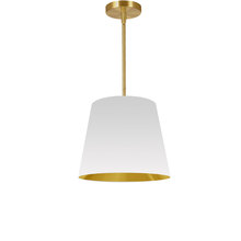 Dainolite ODR-S-692 - 1LT Oversized Drum Pendant Small, WH/GLD Shade