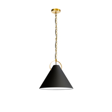 Dainolite PCN-161P-AGB-797 - 1 Light Incandescent Pendant, Aged Brass with Black Shade