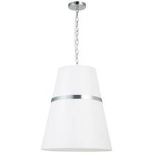 Dainolite SYM-183P-PC-WH - 3 Light Incandescent Polished Chrome Pendant w/ White Shade