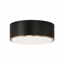 Capital Canada 254831RK - 3-Light Semi Flush Mount in Matte Black with Matte Brass Details and Frosted White Diffuser