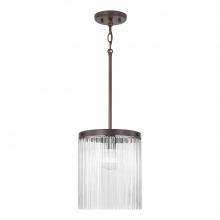 Capital Canada 356211OR - 1-Light Pendant in Oil Rubbed Bronze with Clear Beveled Fluted Glass