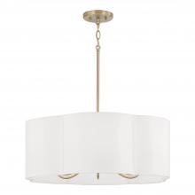 Capital Canada 356461MA - 6-Light Pendant in Matte Brass with White Fabric Shade