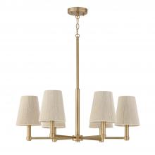 Capital Canada 454561MA - 6-Light Chandelier in Matte Brass with Tapered Bleached Natural Rope Shades