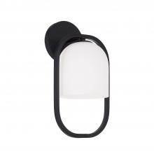 Capital Canada 657311MB-558 - 1-Light Capsule Sconce in Matte Black with Soft White Glass