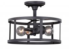 Vaxcel International C0186 - Akron 12-in Semi-Flush Mount Oil Rubbed Bronze