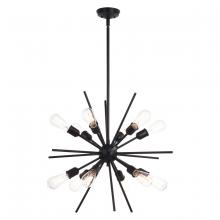 Vaxcel International P0343 - Estelle 27.5 in. 12 Light Pendant Matte Black