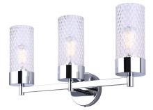 Canarm IVL1168A03CH - EDEN 6.25 in. 3 Light Chrome Vanity with Clear Textured Glass Shade