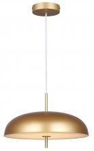 Canarm LPL287A01PGD - KELVIN 1 Light Integrated LED Gold Contemporary Pendant with Gold Glass Shade