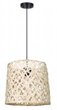 Canarm IPL2026B01BK - TASH, IPL2026B01BK, MBK Color, 1 Lt Cord Pendant, Bamboo, 60W Type A, 13.25" W x 13 - 61" H