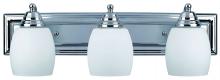 Canarm IVL259A03CH - Griffin, 3 Light Vanity, Flat Opal Glass, 100 W Type A, 24" W x 7 1/4" H x 7 1/4" D