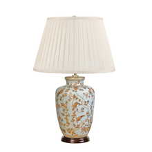 Lucas McKearn EL/GOLDBIRDS - Gold Birds with grey accents Asian Inspired Ceramic Table Lamp