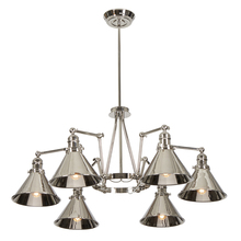 Lucas McKearn EL/PV6PN - Provence 6 Arm Chandelier Polished Nickel