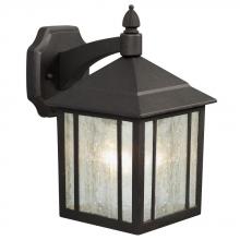 Galaxy Lighting 334021BK/WL - Outdoor Cast Aluminum Lantern - Black w/ Clear Seeded Glass