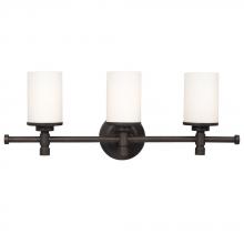 Galaxy Lighting 710653ORB - Three Light Vanity - Oil Rubbed Bronze w/ Satin White Glass