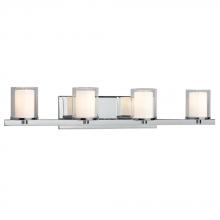 Galaxy Lighting 718779CH - 4-Light Vanity in Polished Chrome with Satin White Inner Glass & Clear Outer Glass