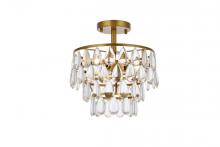 Elegant 1103F12BR - Mila 12 Inch Flush Mount in Brass