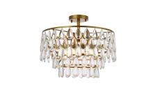 Elegant 1103F18BR - Mila 18 Inch Flush Mount in Brass