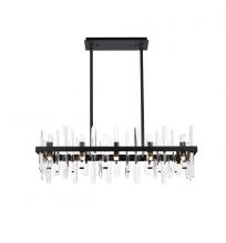 Elegant 2200G36BK - Serena 36 Inch Crystal Rectangle Chandelier in Black