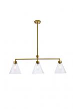 Elegant LD2502BR - Mera 3 Lights Brass Pendant