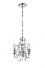 Elegant LD5020D9C - Kaede Collection Pendant D9.5 H12.2 Lt:3 Chrome Finish