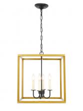 Elegant LD6105D16BRBK - Eclipse 4 Light Brass and Black Pendant