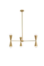 Elegant LD650D34BR - Cade 34 Inch Pendant in Brass