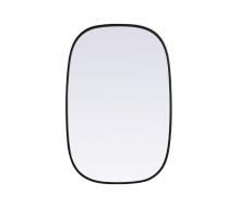 Elegant MR2B2436BLK - Metal Frame Oval Mirror 24x36 Inch in Black