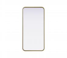 Elegant MR8A1836BRA - Contour Metal Rectangle Mirror 18x36 in Brass