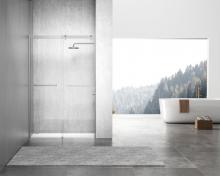 Elegant SD202-4876BNK - Frameless Shower Door 48x76 Brushed Nickel