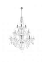 Elegant V7825G43C/RC - Verona 25 Light Chrome Chandelier Clear Royal Cut Crystal