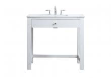 Elegant VF14836WH - 36 Inch Ada Compliant Bathroom Vanity in White