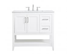 Elegant VF16036WH - 36 Inch Single Bathroom Vanity in White