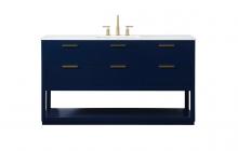 Elegant VF19260BL - 60 Inch Single Bathroom Vanity in Blue