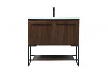 Elegant VF42536MWT - 36 Inch Single Bathroom Vanity in Walnut