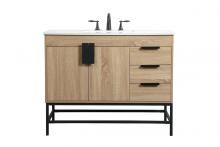 Elegant VF48842MW - 42 Inch Single Bathroom Vanity in Mango Wood