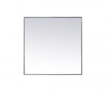 Elegant MR43030S - Metal Frame Square Mirror 30 Inch in Silver