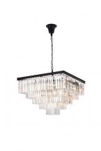 Elegant 1201S34MB/RC - Sydney 34 Inch Square Crystal Chandelier in Matte Black