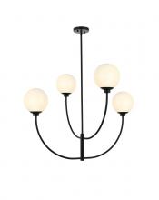 Elegant LD814D36BK - Nyomi 36 inch chandelier in Black